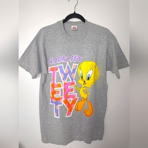 Vintage 90s TWEETY BIRD "Look It's Tweety" T Shirt Women's Size L